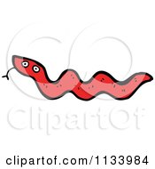 Cartoon Of A Red Snake Royalty Free Vector Clipart