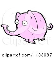 Cartoon Of A Pink Elephant 2 Royalty Free Vector Clipart