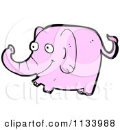 Cartoon Of A Pink Elephant 1 Royalty Free Vector Clipart