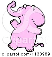 Cartoon Of A Pink Elephant 5 Royalty Free Vector Clipart