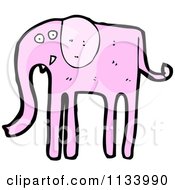 Cartoon Of A Pink Elephant 6 Royalty Free Vector Clipart