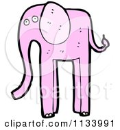 Cartoon Of A Pink Elephant 7 Royalty Free Vector Clipart