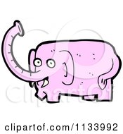 Cartoon Of A Pink Elephant 3 Royalty Free Vector Clipart