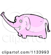 Cartoon Of A Pink Elephant 4 Royalty Free Vector Clipart