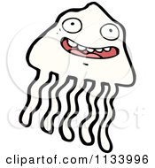 Cartoon Of A White Jellyfish Royalty Free Vector Clipart