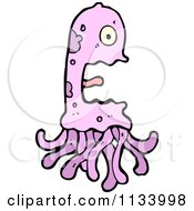 Cartoon Of A Purple Jellyfish Royalty Free Vector Clipart