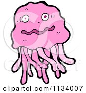 Cartoon Of A Pink Jellyfish Royalty Free Vector Clipart