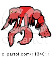 Cartoon Of A Red Lobster 1 Royalty Free Vector Clipart by lineartestpilot