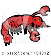 Cartoon Of A Red Lobster 2 Royalty Free Vector Clipart