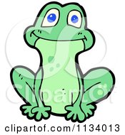 Cartoon Of A Cute Frog Royalty Free Vector Clipart
