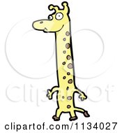 Cartoon Of A Tall Giraffe Royalty Free Vector Clipart
