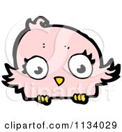 Cartoon Of A Pink Chick Royalty Free Vector Clipart by lineartestpilot