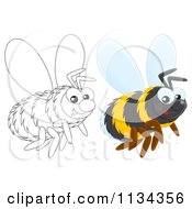 Poster, Art Print Of Cute Outlined And Colored Bee