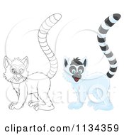 Poster, Art Print Of Cute Outlined And Colored Lemur