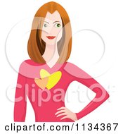 Clipart Of A Woman Posing With A Hand On Her Hip Royalty Free Vector Illustration