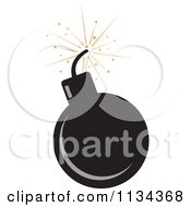 Clipart Of A Black Bomb And Lit Fuse Royalty Free Vector Illustration