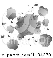 Clipart Of Gray Explosion Clouds Royalty Free Vector Illustration