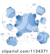 Clipart Of Blue Explosion Clouds Royalty Free Vector Illustration