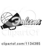 Clipart Of A Black And White Falcons Basketball Cheerleader Design Royalty Free Vector Illustration by Johnny Sajem