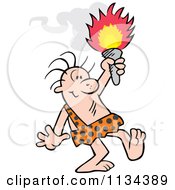 Caveman Holding Up A Torch