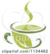 Clipart Of A Cup Of Green Tea Or Coffee 2 Royalty Free Vector Illustration
