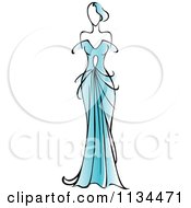 Woman In A Gorgeous Blue Gown