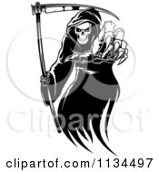 Black And White Grim Reaper Reaching Outwards