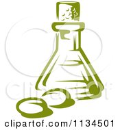 Clipart Of A Bottle Of Olive Oil 3 Royalty Free Vector Illustration