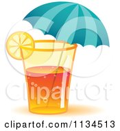 Poster, Art Print Of Long Island Iced Tea Cocktail Drink With An Umbrella