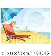 Poster, Art Print Of Chaise Lounge And Cocktail On A Tropical Beach