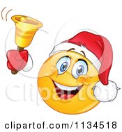 Poster, Art Print Of Christmas Emoticon Ringing A Bell