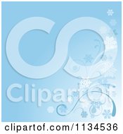 Poster, Art Print Of Blue Winter Breeze And Snowflake Background