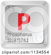 Clipart Of 3d Red And Silver Phosphorus Element Keyboard Button Royalty Free Vector Illustration by Andrei Marincas