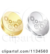 Clipart Of 3d Gold And Silver Gear Coin Icons Royalty Free Vector Illustration by Andrei Marincas