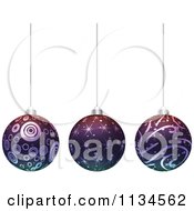 Clipart Of Suspended Christmas Baubles 1 Royalty Free Vector Illustration