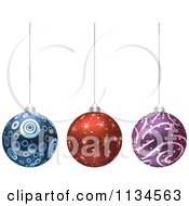 Clipart Of Suspended Christmas Baubles 2 Royalty Free Vector Illustration