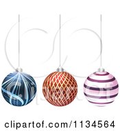 Clipart Of Suspended Christmas Baubles 5 Royalty Free Vector Illustration