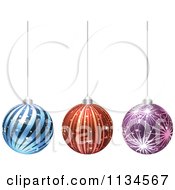 Clipart Of Suspended Christmas Baubles 6 Royalty Free Vector Illustration