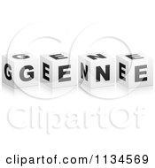 Clipart Of 3d Black And White Gene Cubes Royalty Free Vector Illustration