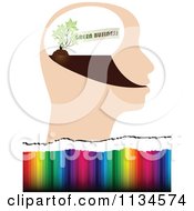 Poster, Art Print Of Green Business Idea Head Over Colors