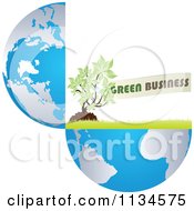 Clipart Of A Green Business Plant In A Globe Royalty Free Vector Illustration by Andrei Marincas