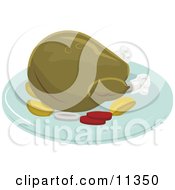 Poster, Art Print Of Thanksgiving Or Christmas Turkey On A Platter For A Meal