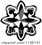 Clipart Of A Retro Vintage Black And White Snowflake Design 2 Royalty Free Vector Illustration