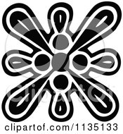 Clipart Of A Retro Vintage Black And White Snowflake Design 3 Royalty Free Vector Illustration