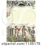 Poster, Art Print Of Vintage Frame Of Crows Over Shooters