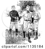 Poster, Art Print Of Retro Black And White Baseball Players Discussing