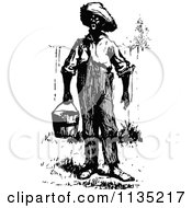 Clipart Of A Retro Vintage Black Man Carrying A Pail Royalty Free Vector Illustration by Prawny Vintage