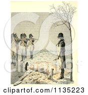 Clipart Of A Man Over A Grave And Firing Squad Ready Royalty Free Illustration by Prawny Vintage