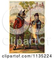 Clipart Of The Merchant And The Beast Royalty Free Illustration by Prawny Vintage