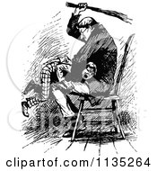 Clipart Of A Retro Vintage Black And White Father Spanking His Son Royalty Free Vector Illustration by Prawny Vintage